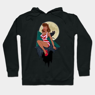 The girl in front of the moon - Not Hamlet Design Hoodie